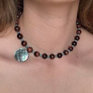 Handmade One of a Kind Gemstone/Mother of Pearl necklace